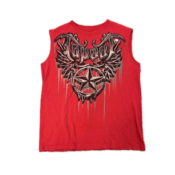 y2k Tapout red grunge goth metal MMA tank top - Picture 1 of 6